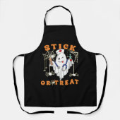 スティックまたはトリートナース不気味ナース衣装おもしろいハ エプロン (正面)
