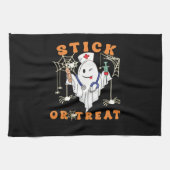 スティックまたはトリートナース不気味ナース衣装おもしろいハ キッチンタオル (横)