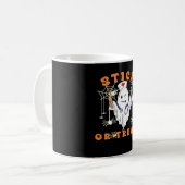 スティックまたはトリートナース不気味ナース衣装おもしろいハ コーヒーマグカップ (正面左)
