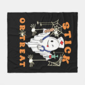 スティックまたはトリートナース不気味ナース衣装おもしろいハ フリースブランケット (正面(横))