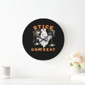 スティックまたはトリートナース不気味ナース衣装おもしろいハ ラージ壁時計 (ホーム)