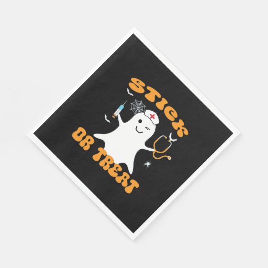 スティックまたは治療ナース面白いハロウィーンの衣装エッセン スタンダードランチョンナプキン (角)