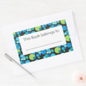 スティックカスタマイズ蔵書票:青いはっきりした月 長方形シール (封筒)