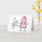 スティックガールとヘア勇気付けられる引用文 カード (黄色い花)