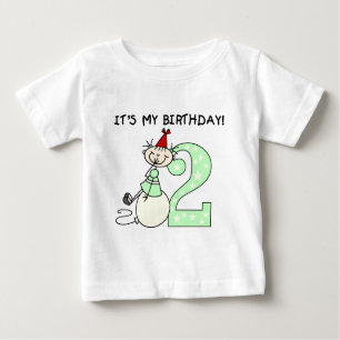 スティックガール2nd誕生日Tシャツとギフト ベビーTシャツ