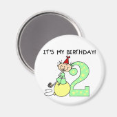 スティックガール2nd誕生日Tシャツとギフト マグネット (正面/裏面)