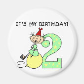 スティックガール2nd誕生日Tシャツとギフト マグネット (正面)