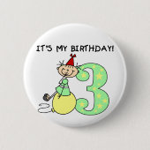 スティックガール3rd誕生日Tシャツとプレゼント 缶バッジ (正面)