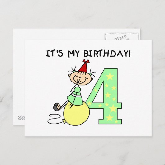 スティックガール4th誕生日Tシャツとギフト ポストカード (正面/裏面)