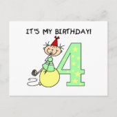 スティックガール4th誕生日Tシャツとギフト ポストカード (正面)