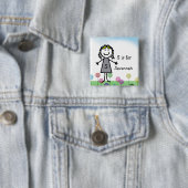 スティックキッズガールズネームバッジボタン 缶バッジ (インサイチュ)