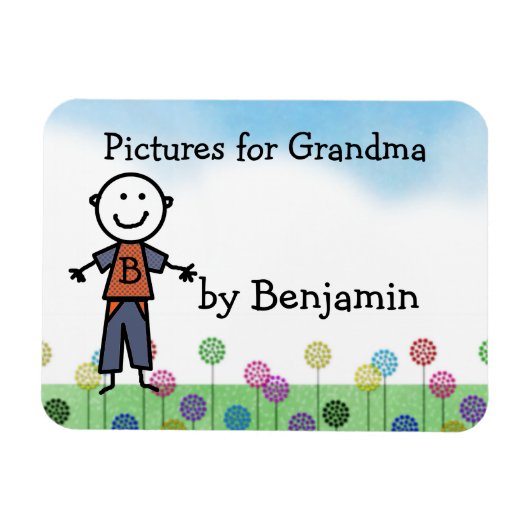 スティックキッズパーソナライズされた冷蔵庫アートフレキシマグネット マグネット (横)