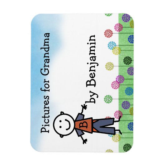 スティックキッズパーソナライズされた冷蔵庫アートフレキシマグネット マグネット (縦)