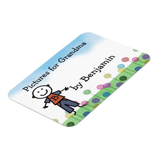 スティックキッズパーソナライズされた冷蔵庫アートフレキシマグネット マグネット (左側)