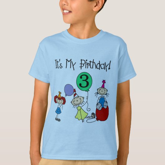 スティックキッズパーティー3rd誕生日Tシャツとギフト Tシャツ (正面)