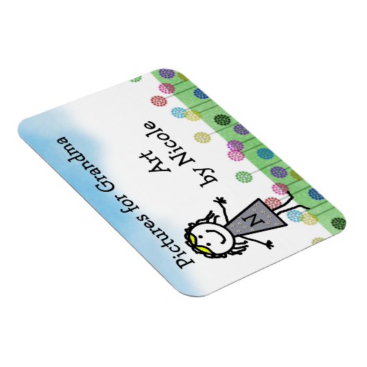 スティックキッドガールパーソナライズされた冷蔵庫アートフレキシマグ マグネット (右側)