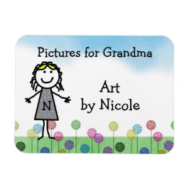 スティックキッドガールパーソナライズされた冷蔵庫アートフレキシマグ マグネット