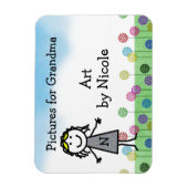 スティックキッドガールパーソナライズされた冷蔵庫アートフレキシマグ マグネット (縦)