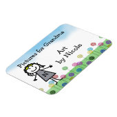 スティックキッドガールパーソナライズされた冷蔵庫アートフレキシマグ マグネット (左側)