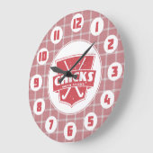 スティッククロック付きフィールドホッケーチックス ラージ壁時計 (傾斜)