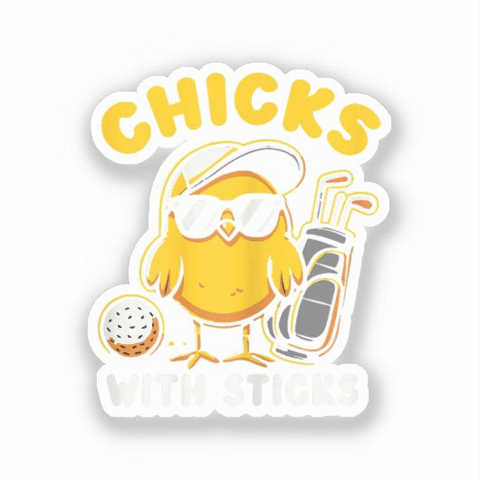 スティックゴルファー女の女の女の女のゴルフクラブGol シール (正面)