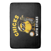 スティックゴルファー女の女の女の女のゴルフクラブGol バスマット (正面縦)