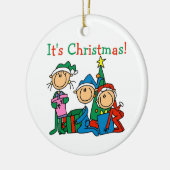 スティックスフィギュアそれがクリスマスの装飾である セラミックオーナメント (左)