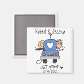 スティックスフィギュアたった今結婚しました マグネット (正面/裏面)