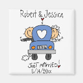 スティックスフィギュアたった今結婚しました マグネット (正面)