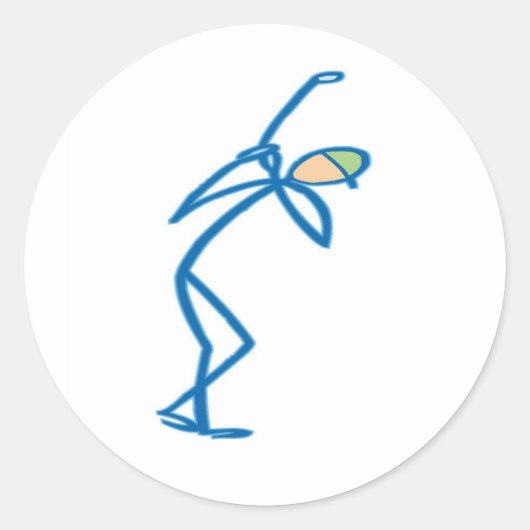 スティックスフィギュアのゴルファーTシャツとギフト。 ラウンドシール (正面)