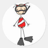 スティックスフィギュアのスイミングシール ラウンドシール (正面)