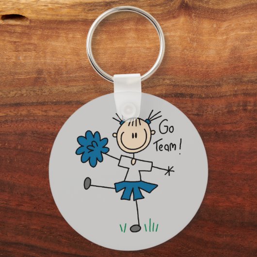 スティックスフィギュアのチアリーダーGoチームTシャツとギフト キーホルダー (正面)