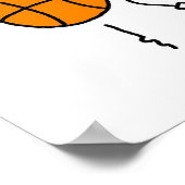 スティックスフィギュアガールバスケットボールプレーヤーTシャツ ポスター (角)