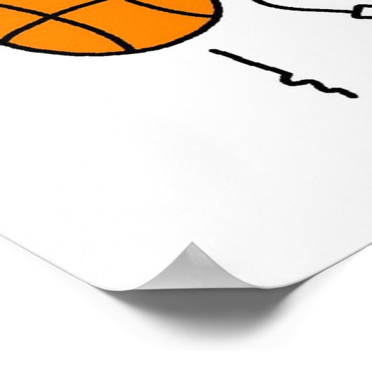 スティックスフィギュアガールバスケットボールプレーヤーTシャツ ポスター (角)