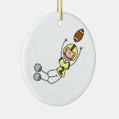 スティックスフィギュアサッカーイエロー セラミックオーナメント (右)