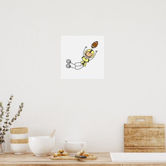 スティックスフィギュアサッカーイエロー ポスター (キッチン)