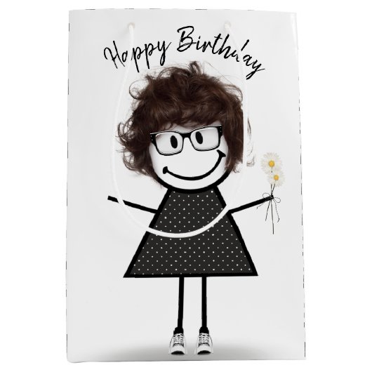 スティックスフィギュアデイジー ミディアムペーパーバッグ (正面)