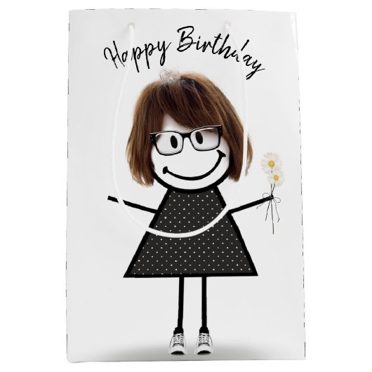 スティックスフィギュアデイジー ミディアムペーパーバッグ (正面)