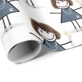 スティックスフィギュアデイジー ラッピングペーパー (ロールコーナー)