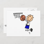 スティックスフィギュアバスケットボールシンクTシャツとギフト ポストカード (正面/裏面)