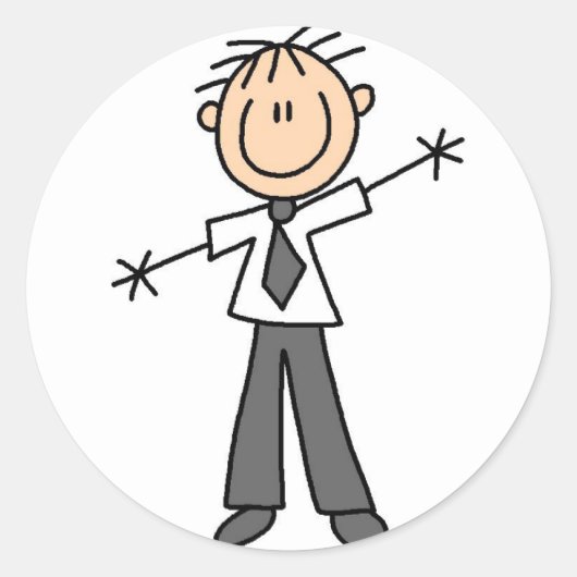 スティックスフィギュアパパシール ラウンドシール (正面)