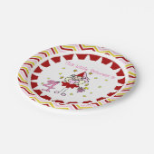 スティックスフィギュアプリンセス4th誕生日紙プレート ペーパープレート (アングル)