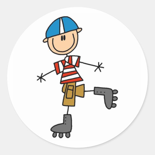 スティックスフィギュアローラースケートで滑る ラウンドシール (正面)