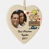 スティックスフィギュア初めてのクリスマスのオーナメント セラミックオーナメント (右)