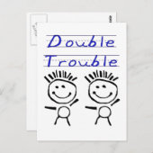 スティックスフィギュア双子 ポストカード (正面/裏面)