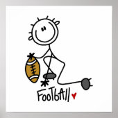 スティックスフィギュア基本サッカーTシャツとギフト ポスター (正面)