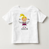 スティックスフィギュア女の子それが私の誕生日の幼児Tシャツ トドラーTシャツ (正面)