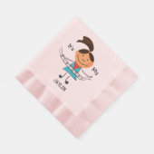 スティックスフィギュア女の子それが私の誕生日 縁ありランチョンナプキン (角)