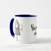 スティックスフィギュア女の子とデイジーと引用文 マグカップ (正面左)