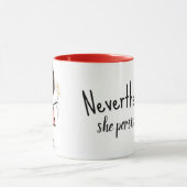 スティックスフィギュア女の子とデイジーと引用文 マグカップ (中央)